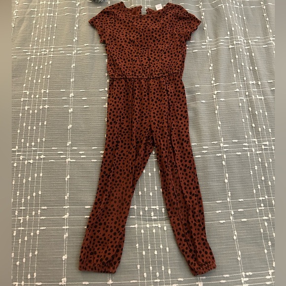Old Navy Other - Old Navy rust Brown and black leopard Polka Dot Jumpsuit size 4T